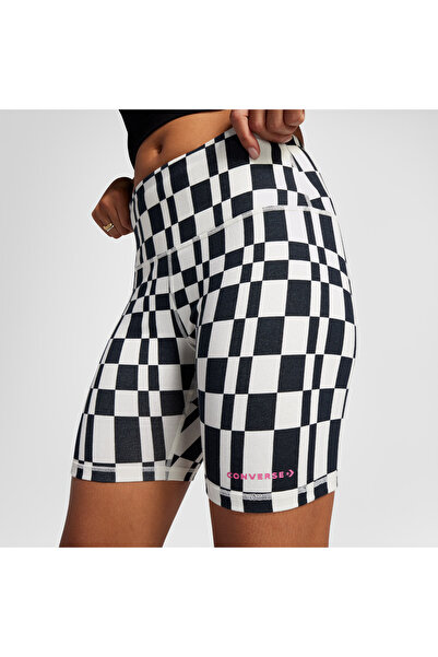 Converse Checkered Desenli Kadın Siyah Tayt