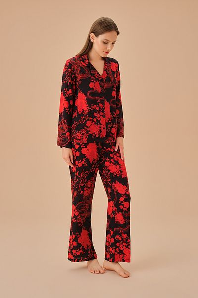 SUWEN Set pijamale pentru bărbați Dragon
