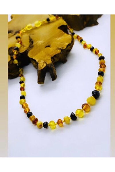 Büke Doğaltaş Tasarım Bebek Litvanya Kehribar Renk Geçişli Diş Kolye (0-5 YAŞ)