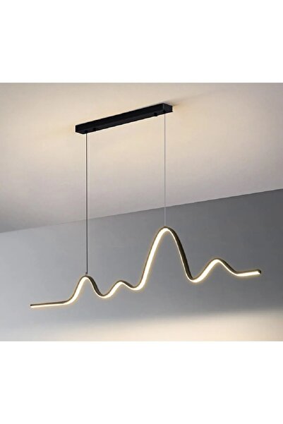 MARKATECH Ritim Modern Tasarım Yatak Odası - Salon - Mutfak Yemek Masası Siyah Renk Beyaz Led Avize (110 CM)