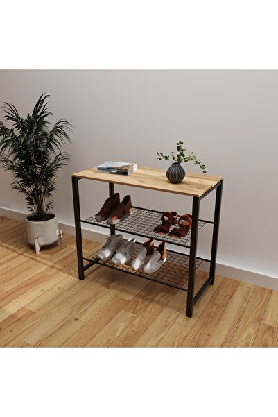 Güzelkan Geniş Metal Ayakkabılık Vestiyer 3 Katlı Ayakkabılık