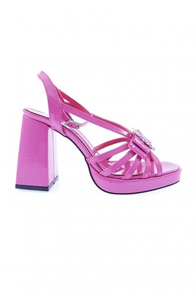 DGN Sandale de damă cu cataramă cu fundă cu platformă joasă cu toc înalt fucsia 8863535