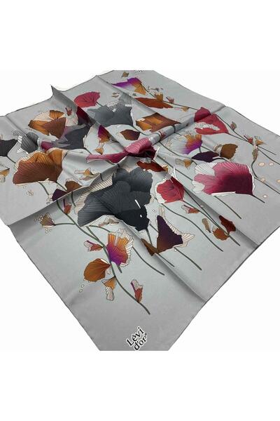 Levidor Μεταξωτό μαντήλι με γκρι σχέδιο 21094