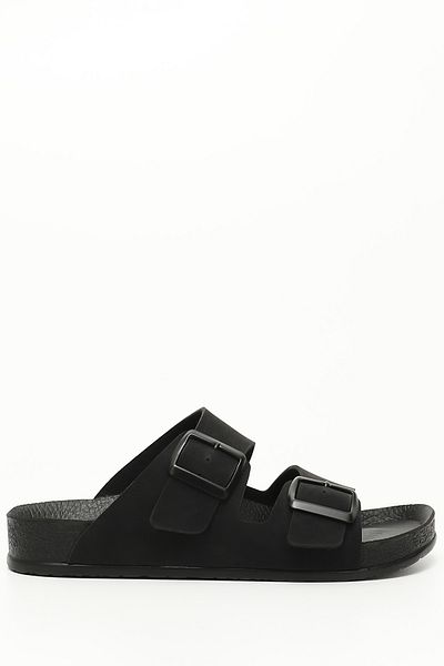 GÖNDERİ(R) BLACK Women's Daily Slippers with Heart Buckle 34048