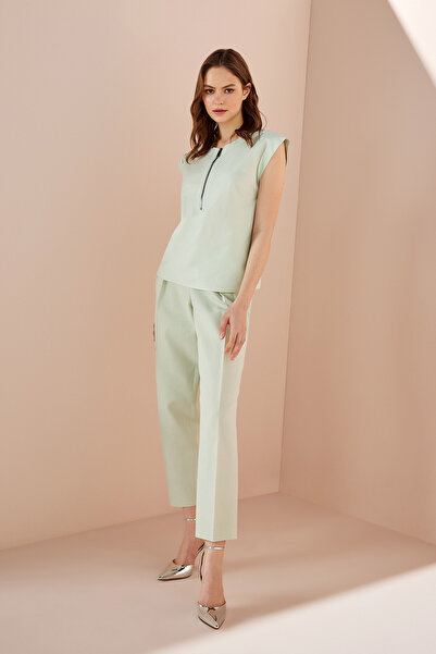 Naramaxx Fermuarlı Poplin Bluz