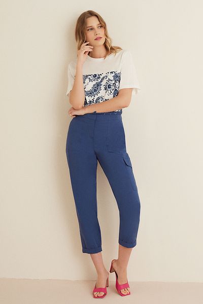 Naramaxx Embroidered Waist Cargo Pants