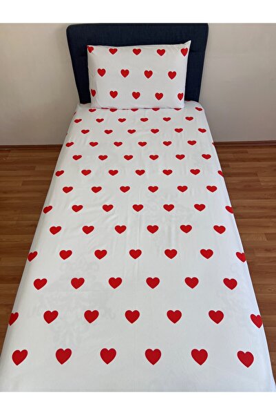 Touch Heart Red Fitted Elastic Sheet Set - Single and Double