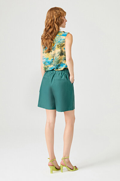 Naramaxx Keten Karışımlı Kargo Cepli Şort