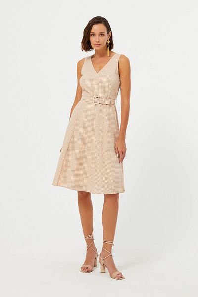 Naramaxx Belted Midi Length Flared Dress