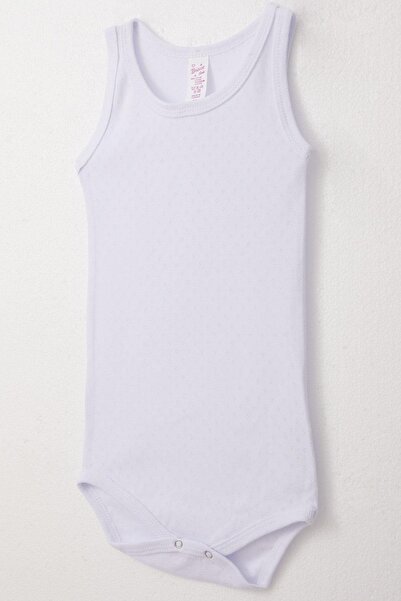 Breeze Baby Girl Snap-On Tank Top Bodysuit Jacquard 9 Months-3 Years, White