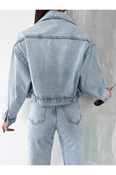 Asia JACHETĂ DE DENIM SCURTĂ ASIAN OVERSIZE