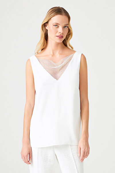 Naramaxx Yakası Taşlı Şık Bluz