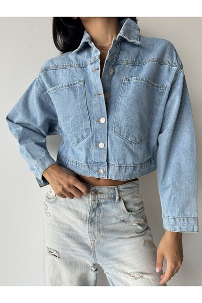 Asia JACHETĂ DE DENIM SCURTĂ ASIAN OVERSIZE
