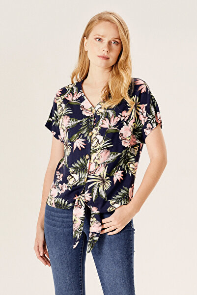 Naramaxx Блуза с къси ръкави и връзки отпред