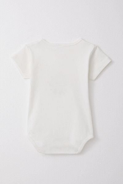 Breeze Flower Patterned Cute Bodysuit for 9-3 Years Old Baby Girl - Ecru