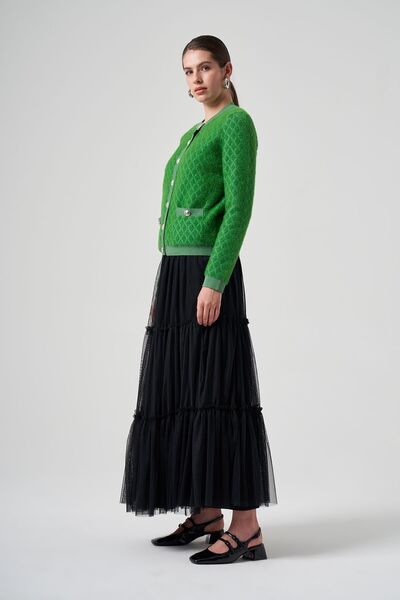 Lale Butik Κοντή ζακέτα Benetton Nuss Knitwear - Button Detailed 7001