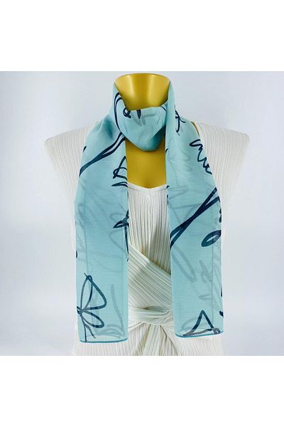 Tedz Collection PAREDORA Signature Turquoise Long Scarf