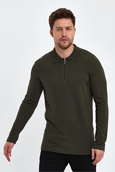 ALEXANDERGARDI Alexandergardı Zippered Polo Collar Sweater (E23-6702)