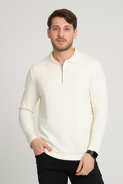 ALEXANDERGARDI Alexandergardı Zippered Polo Collar Sweater (E23-6702)