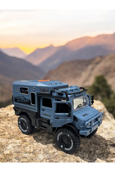 YILDIRIM OYUNCAK Sürtmeli Işıklı Müzikli Lüks Off Road Karavan Açılabilir Kapılar 18 cm-Müzikli Of Road Karavan Araba