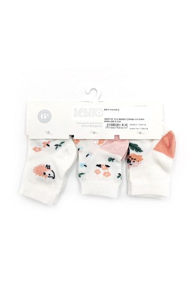Bebitof Baby Bebitof 419 Model 3-Piece Baby Socks Set