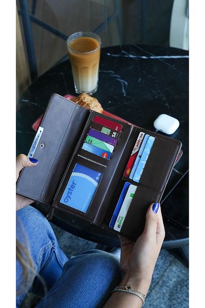 Crew Leather Luxury Women's Wallet - Metal Detailed - Women's Portfolio Wallet