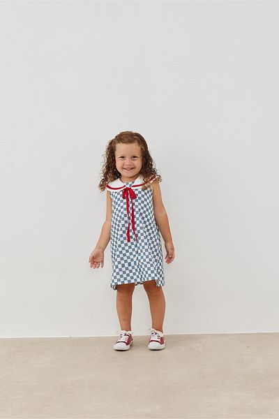 Tics Φόρεμα Poplin - Σχέδιο γιακά και Gingham Bahriye