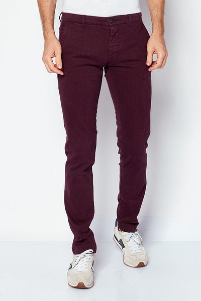 Trussardi Jeans Men Regular Fit Solid Pant, Maroon