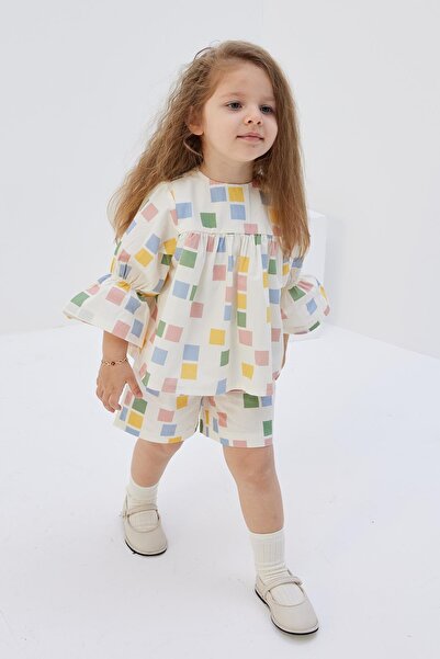 Tics Poplin Patterned Girl's Set
