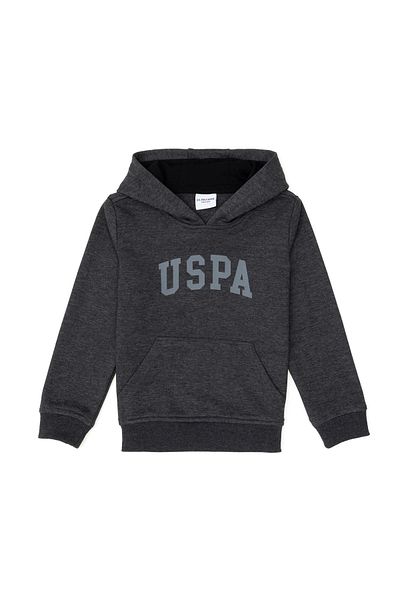 U.S. Polo Assn. Boy's Black Basic Hooded Sweatshirt 50293614 -Vr046