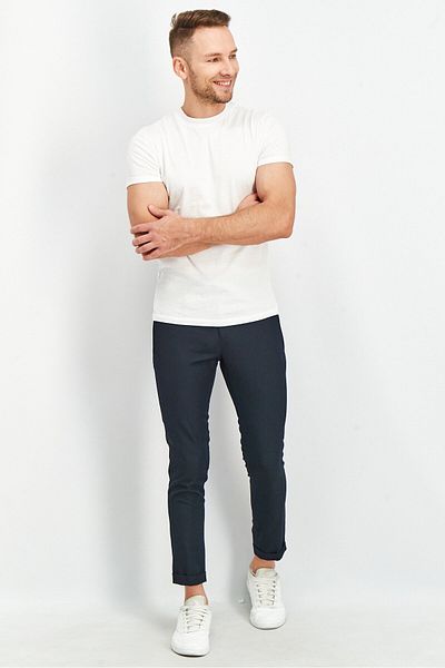 The Kooples Men Regular Fit Plain Casual Pants, Navy