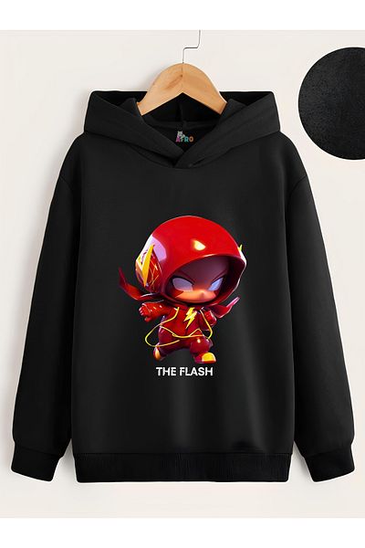 GLOWES Суитшърт с качулка за момичета и момчета с щампа на Marvel The Flash