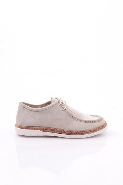 DGN Pantofi confortabili cu șireturi de damă, piele naturală, piele de căprioară albă 263152453