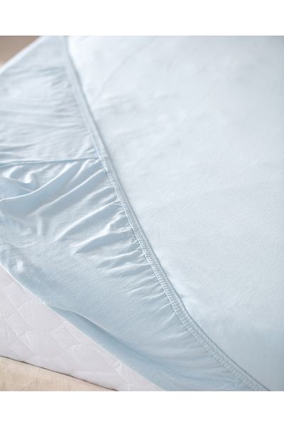Madame Coco Cearşaf dublu elastic Belle Blue Bamboo