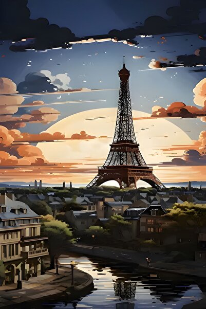 Vendini باريس منقوشة عاصمة الرومانسية غطاء الجدار - جدار Tapestry