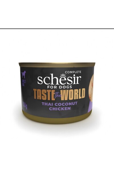 Schesir طعام رطب للكلاب من Taste The World مصنوع من الدجاج وجوز الهند التايلا...