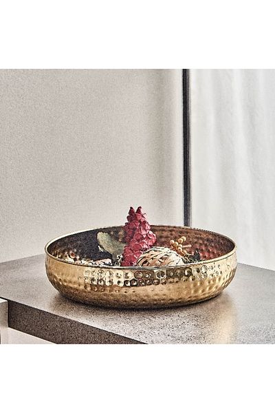 Home Box Avya Metal Hammered Urli - 30x30x7 cm
