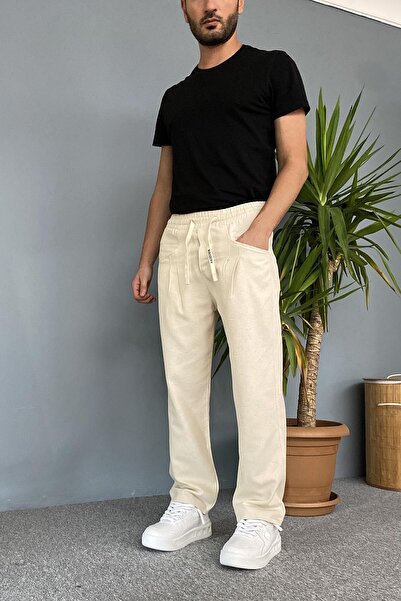Alışveriş Sokağı Summer Casual Ecru Linen Trousers