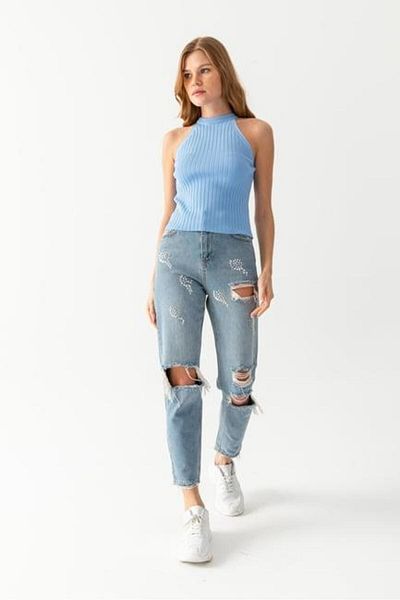 Irmak Kerekli Baby Blue Women's Knitwear Undershirt - 902