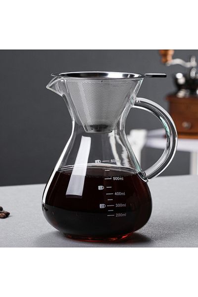 Tomurcukhome Chemex Filtered Coffee Pot 600 ml borosilicate glass