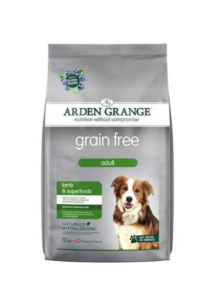 Arden Grange طعام جاف خالي من الحبوب للكلاب البالغة من لحم الضأن - 12 كجم