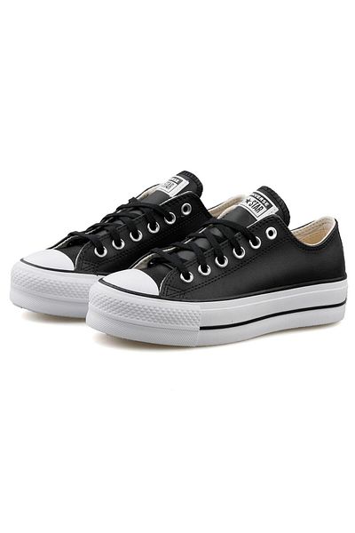 converse Chuck Taylor All Star Leather Platform Kadın Siyah Sneaker Ayakkabı 561681c