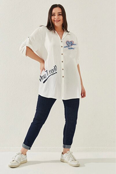 Lady Majestic Γυναικείο πουκάμισο Viscose Plus Size