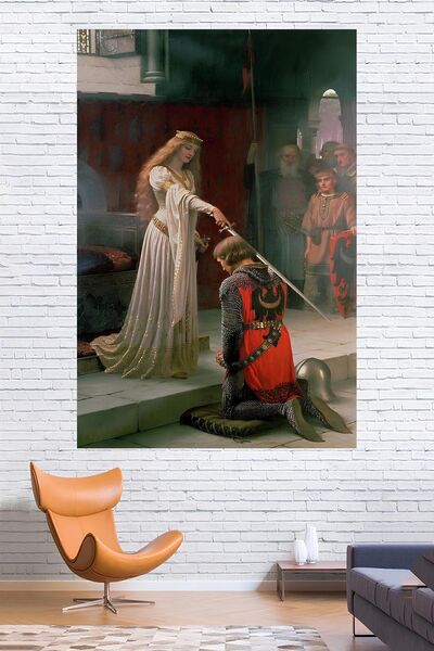 Vendini Prenses Ve Şovalye , Canlı Renkler Duvar Örtüsü Duvar Halısı Wall Tapestry