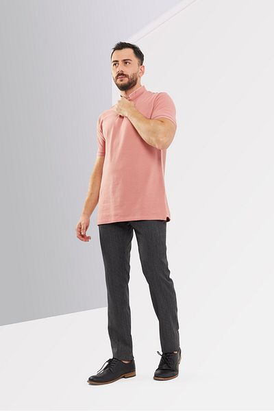 The Kooples بنطال تشينو بقصة عادية للرجال بخطوط دقيقة، أسود
