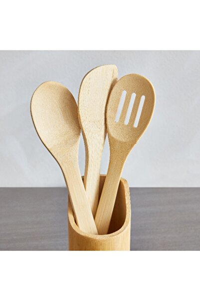 Home Box Bamboo Kitchen Tool 4-Piece Set with Holder