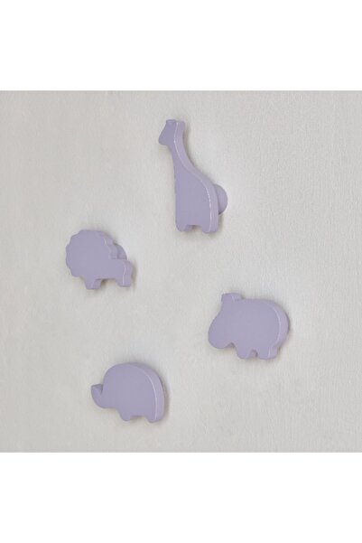 Home Box Animal Shaped 4-Piece Wooden Wall Hook Set