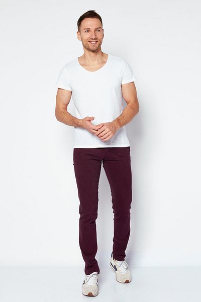 Trussardi Jeans Men Regular Fit Solid Pant, Maroon