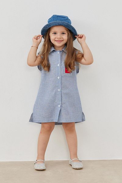 Tics Blue Striped Shirt Dress Design