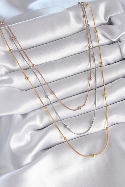 Skygo 316L Steel Special Series Mix Color 3-Piece Heel Detail Women's Necklace